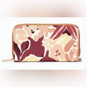 NEW Thirty-One All About the Benjamin’s Wallet Sunset Blooms Pink Floral
